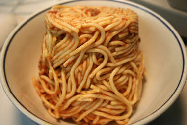 reheated pasta leftovers
