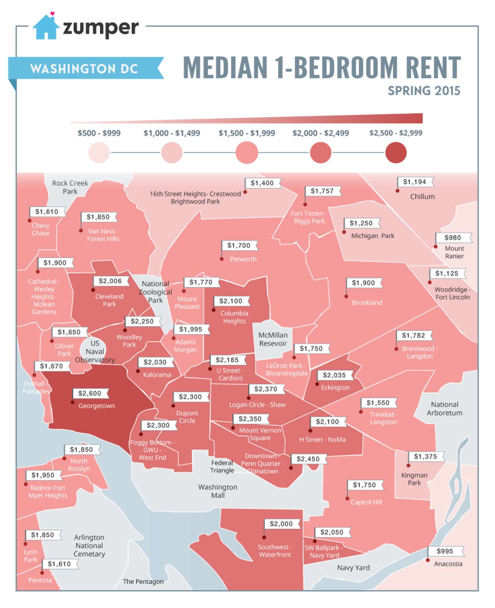 Washington Rent. Map This Map Shows the Increasingly Sky-High Rents Across DC Neighborhoods ...