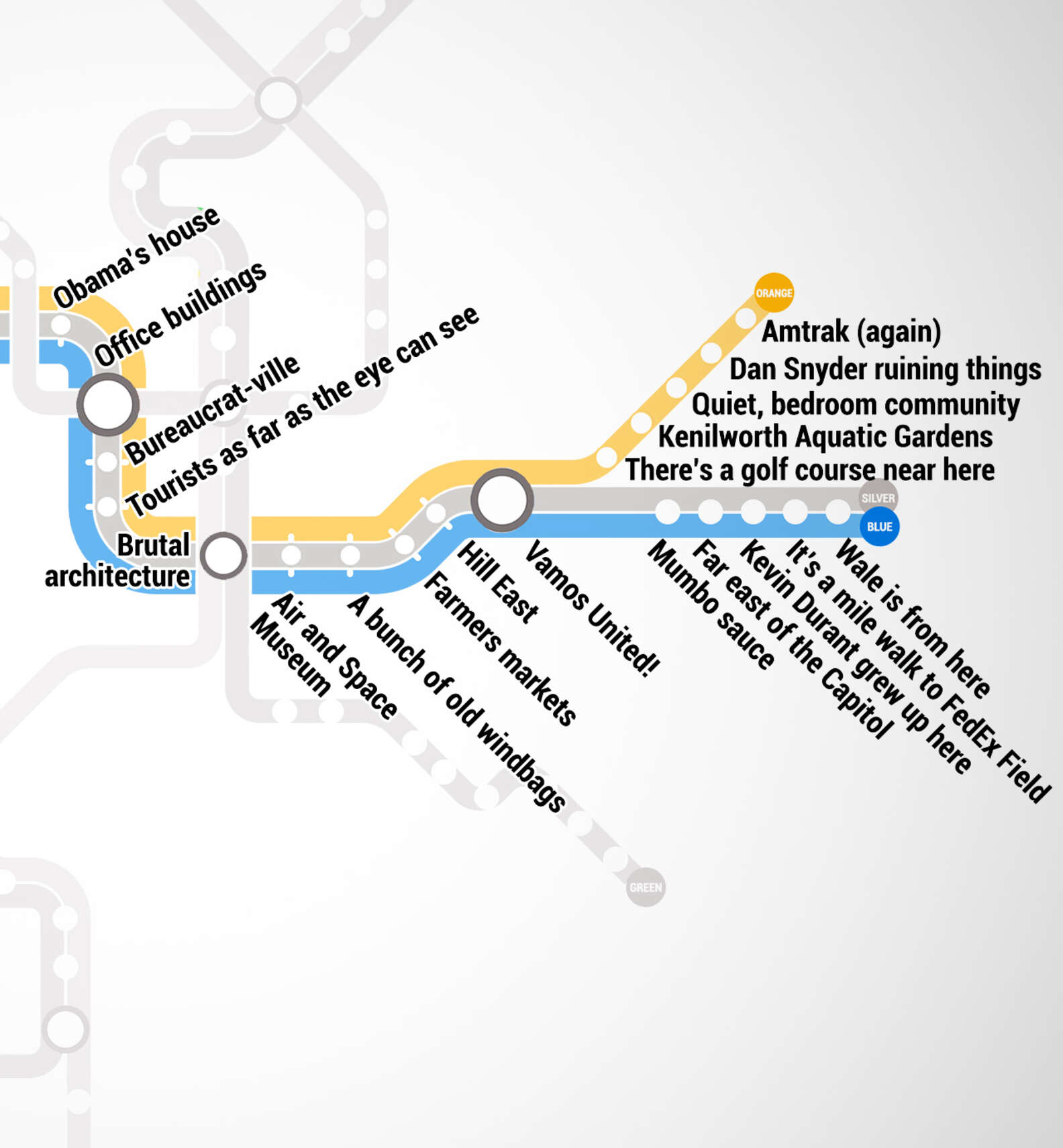 Judgmental Washington DC Metro Map - Thrillist