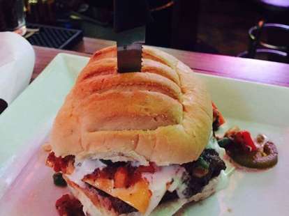 Southwest burger with bacon at Stinky's
