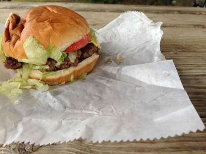 burger from brooks sandwich house