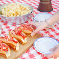 Lobster rolls on a table