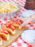 Lobster rolls on a table