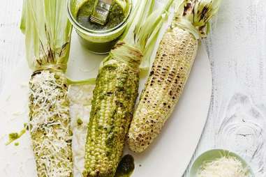 Basil Parmesan Grilled Corn recipe