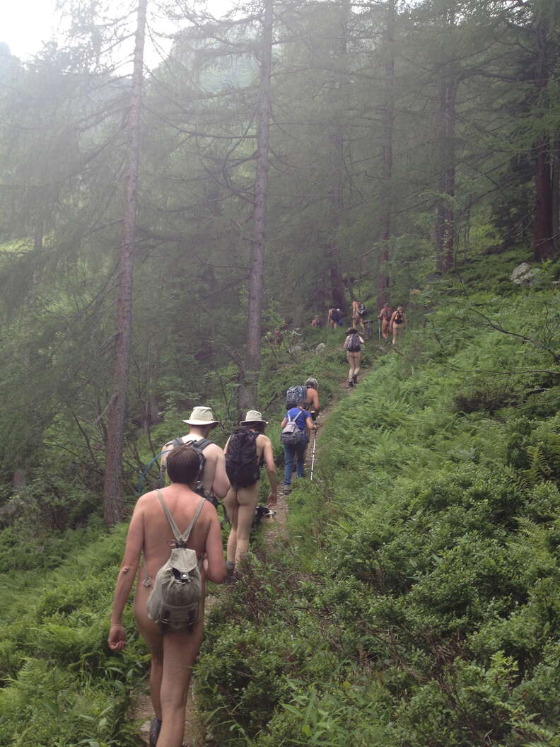 nude hiking