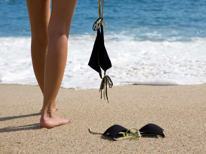 naked woman on beach