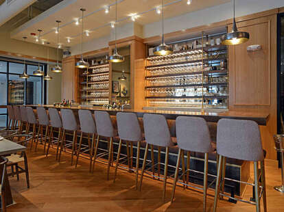 interior of corkbuzz a wine bar and bistro in charlotte north carolina