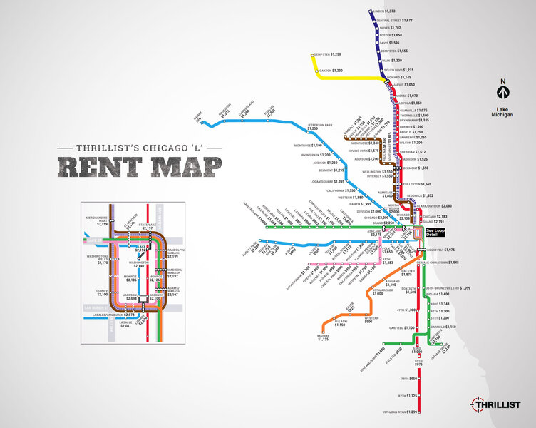 The 'L' Rent Map: Where You Can’t Afford to Live in Chicago by Stop ...