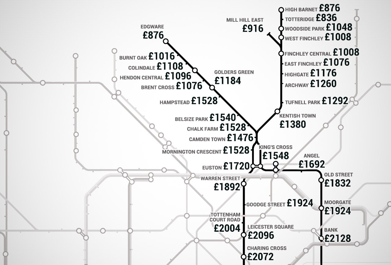 London Underground Rent Map London Underground Rent Map - Thrillist