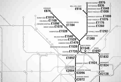 London Underground Rent Map Thrillist