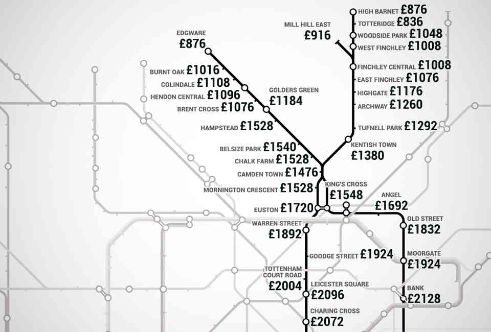 London Underground Rent Map Thrillist