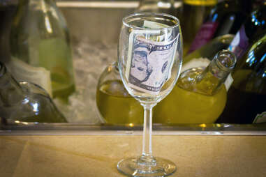 Money in a glass