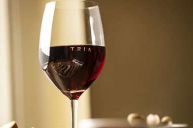 Glass of red wine at Tria taproom