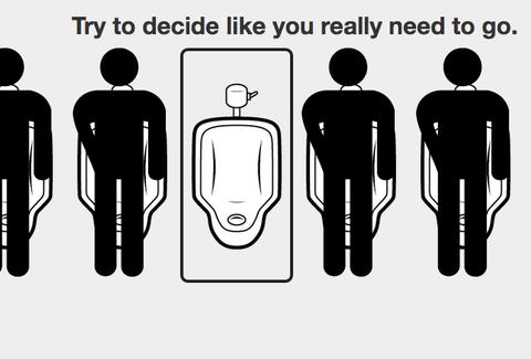 Urinal Etiquette Game - Urinal Man Game - Thrillist