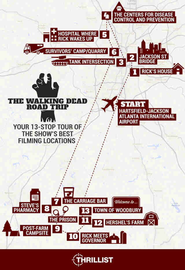 Walking Dead Filming Locations Atlanta Map And Tour Thrillist 3540