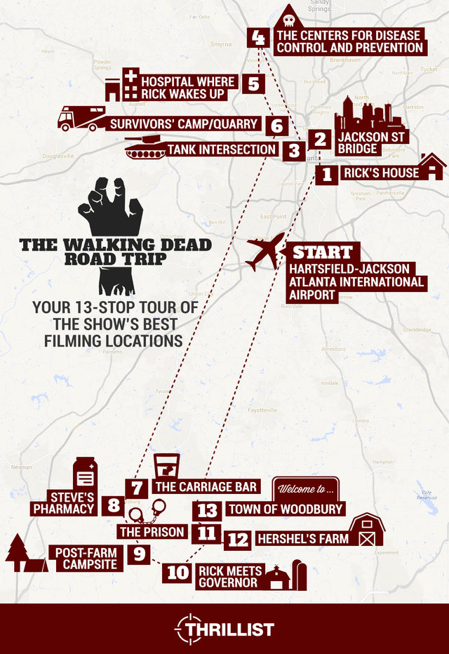 Walking Dead Filming Locations Atlanta Map Tour Thrillist
