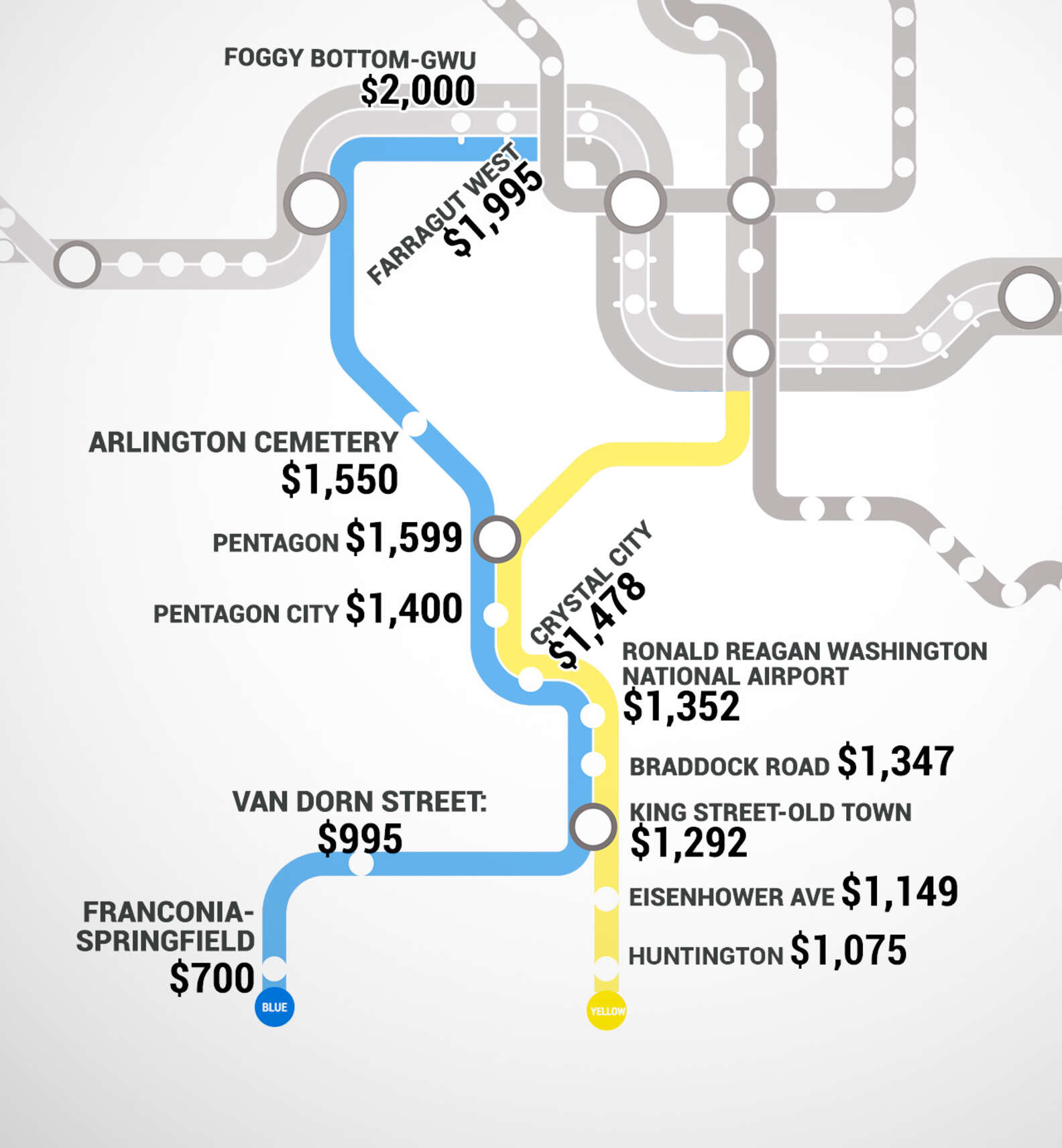 Washington DC Metro Rent Map - Thrillist
