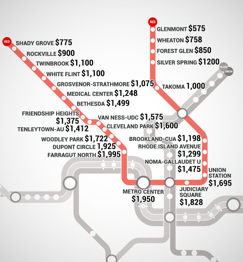 Washington Dc Metro Rent Map Thrillist