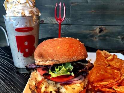 burger and milkshake