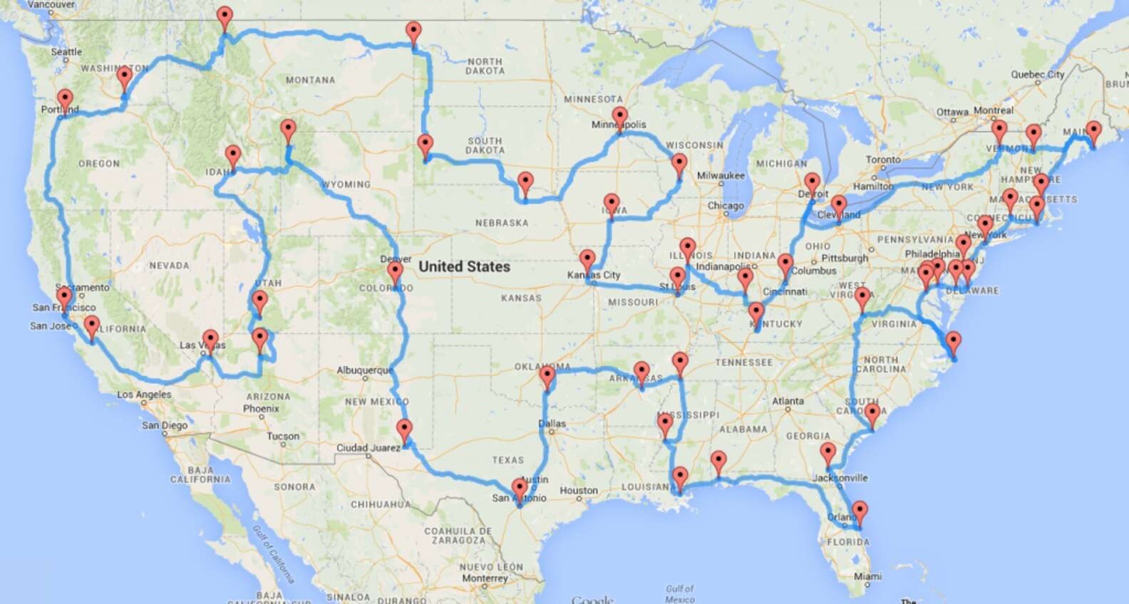 crazy themed us road trip maps beer national parks