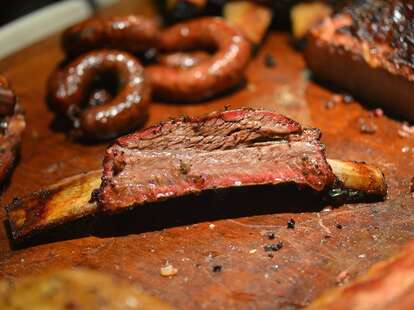 close up of ribs from Black's BBQ austin