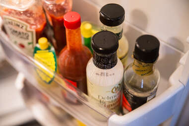 salad dressings in refrigerator