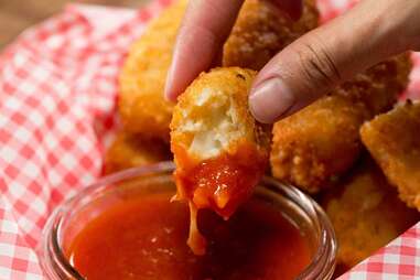 Tater tot crusted mozzarella sticks