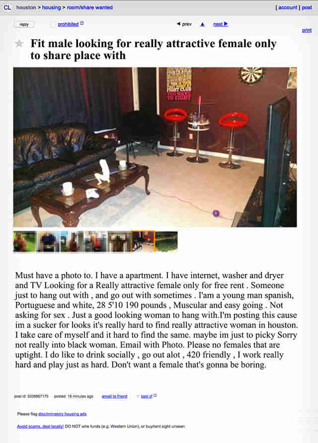 The Weirdest Houston Roommate Ads on Craigslist - Thrillist