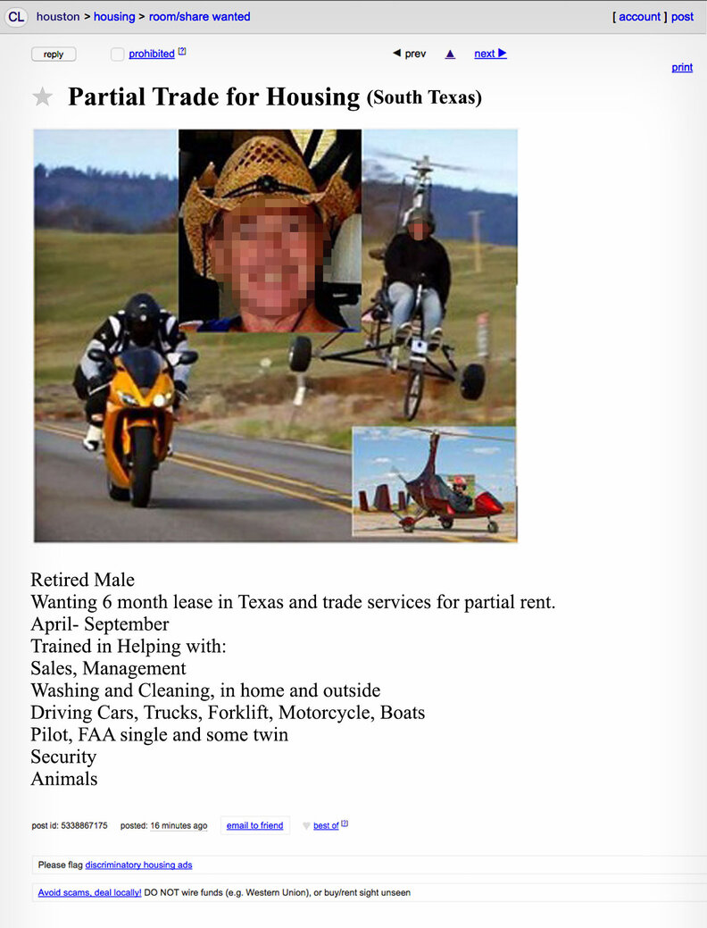 The Weirdest Houston Roommate Ads on Craigslist Thrillist