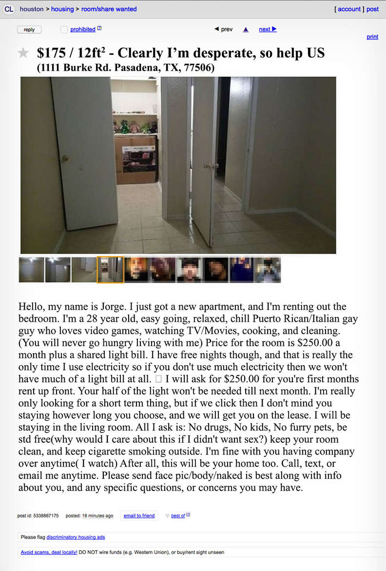 The Weirdest Houston Roommate Ads on Craigslist - Thrillist