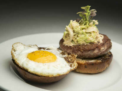 Fried egg on a burger at White Street NYC