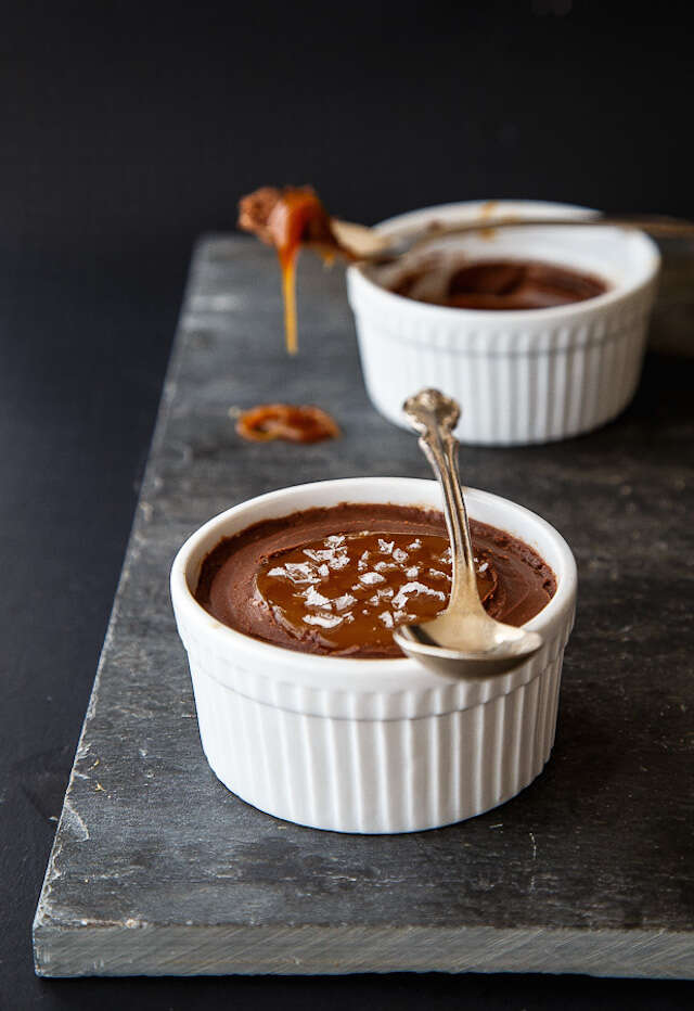 Chocolate cheesecake, dessert for two