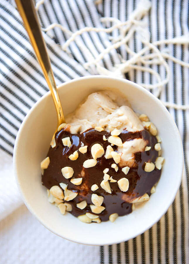 Peanut butter ice cream, a house in the hills