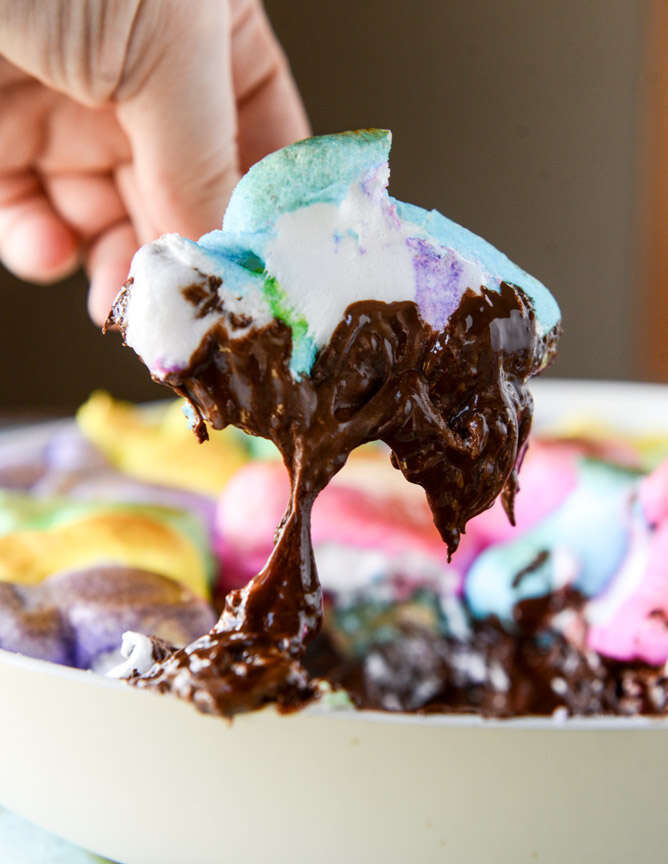 Peeps s’mores dip, how sweet eats