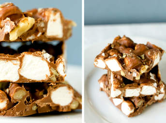 Rocky road bark, brown eyed baker