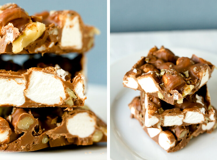 Rocky road bark, brown eyed baker