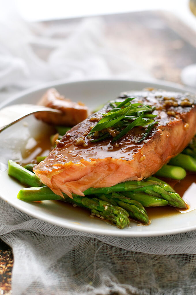 Garlic honey salmon