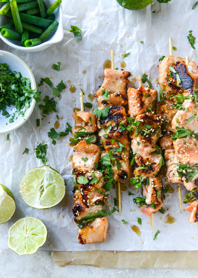 Salmon skewers