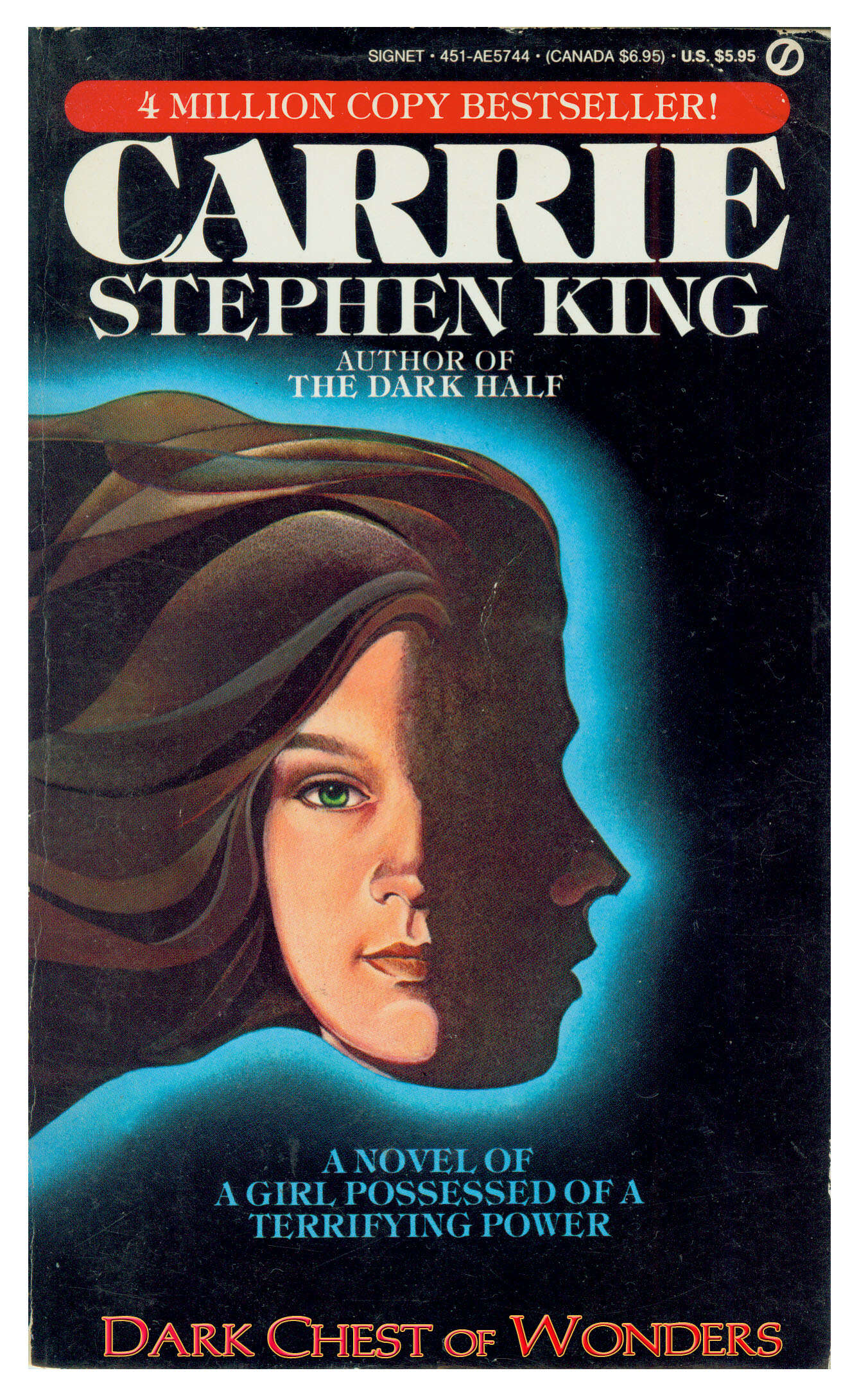Carrie cover, book, Stephen King, paperback