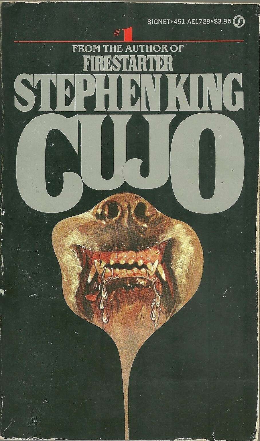 Cujo book, cover, scary dog