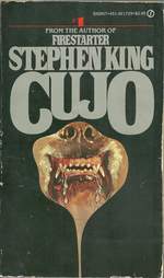 Cujo book, cover, scary dog