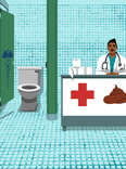 poop transplant, doctor, hospital, bathroom
