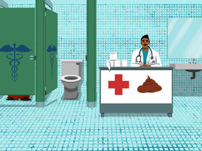 poop transplant, doctor, hospital, bathroom