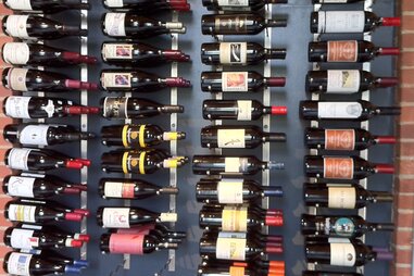 Wine shelf at Vin Master wine shop