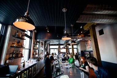Interior of Black Sheep wine bar in Milwaukee, Wisconsin