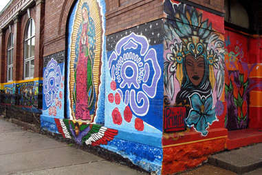 Mother Mary Mural in Pilsen's Art Scene in Chicago