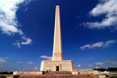 The San Jacinto Monument in Houston, Texas in daylight