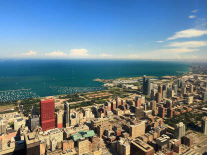 skyline, buildings, chicago south side