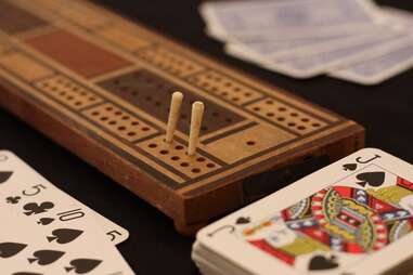 Cribbage set and deck of cards