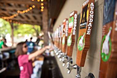 tap handles from Avondale Brewing Company, beer